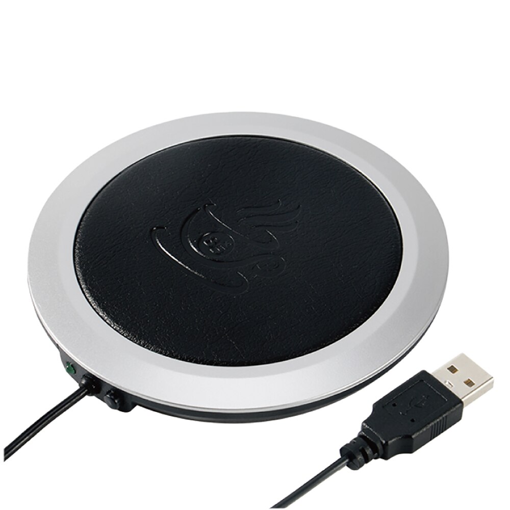 Usb Warmer Koffie Thee Cup Mat Warmer Pad Verwarming Apparaat Kantoor Huis Warmer Pad Mat Tafel Keramische Bril Metalen Bekers: Black