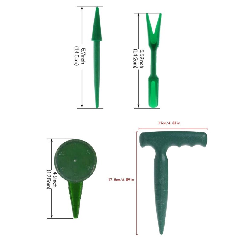 Seedlings Garden tool Adjustable Size Seed Sowing Seedlings Hole Puncher Garden Plant Seeder Planting Tools kit Seeder 4Pcs/Set