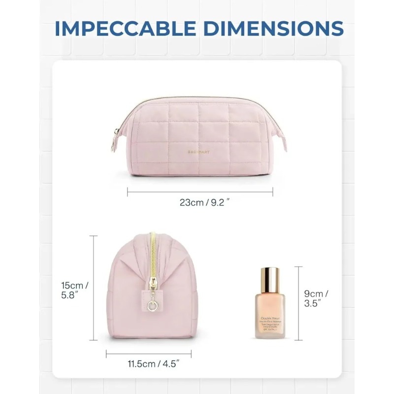 Kosmetyczka Podróżna Torba na Przybory Toaletowe Puszysta Wyściełanana Kosmetyczka Szeroka Otwarta Saszetka Portmonetka Podróżne Akcesoria Toaletowe Akcesoria Pędzle