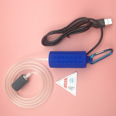 NICREW Aquarium Luftpumpe Sauerstoff Pumpe Überprüfen Ventil Tragbare Mini USB Stumm Energiesparende Pumpe für Aquarium Aquarium Zubehör: dunkel Blau
