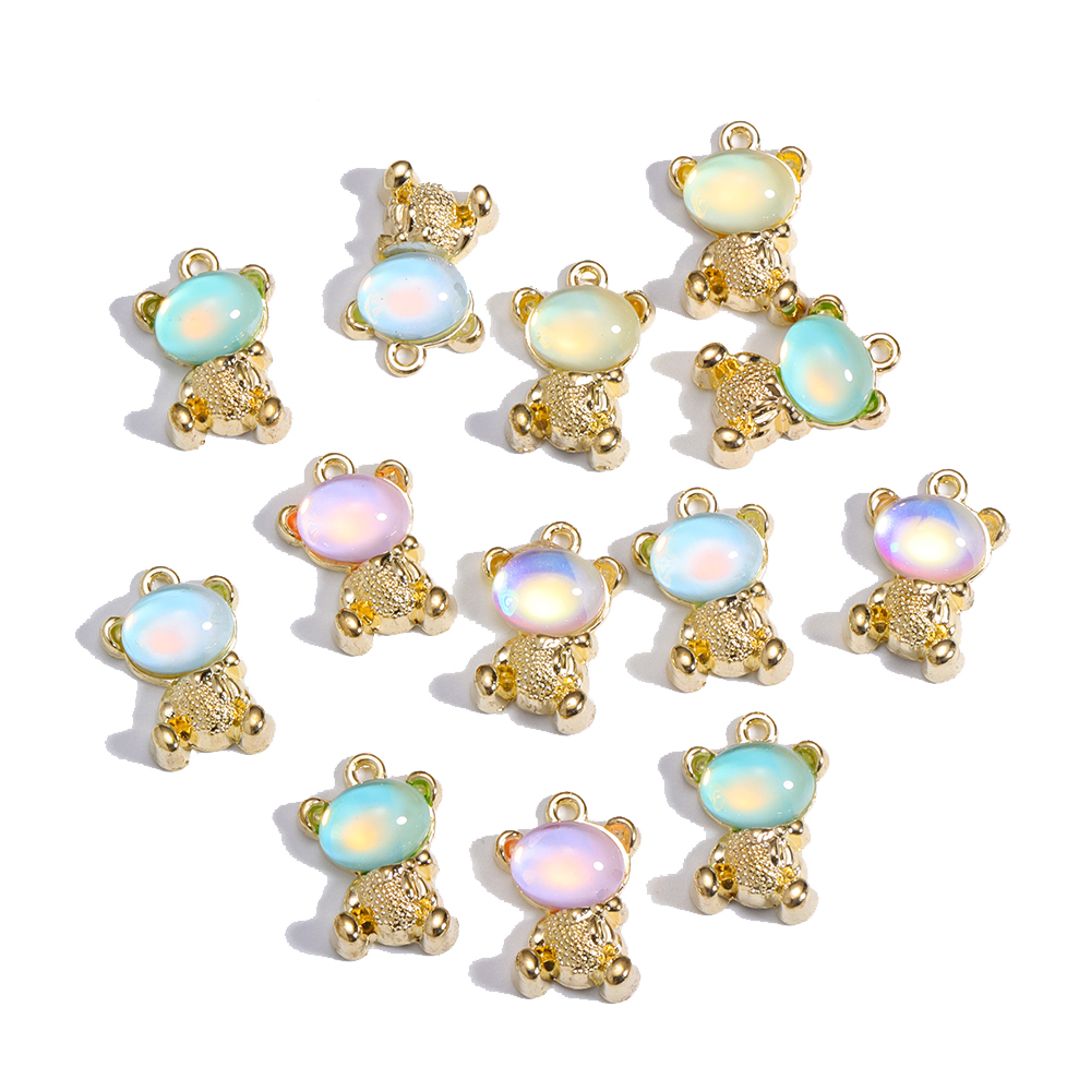 10 Uds. De dijes de animales de mariposa de cristal de colores mezclados, pendientes dulces para mujer, accesorios de pulsera, suministros de joyería Diy
