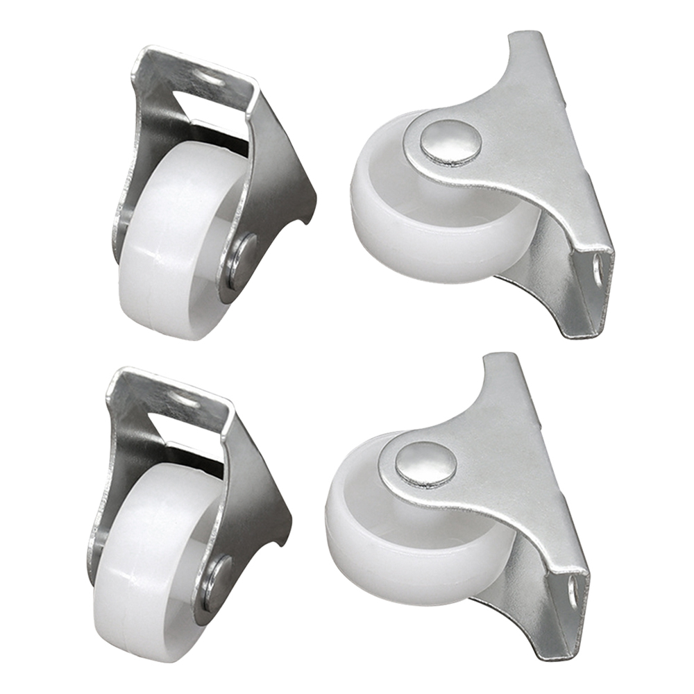 4 stk. faste hjul, 25mm små møbelhjul, lille gummihjul, ikke-drejeligt trolleyhjul til udskiftning af møbelhjul