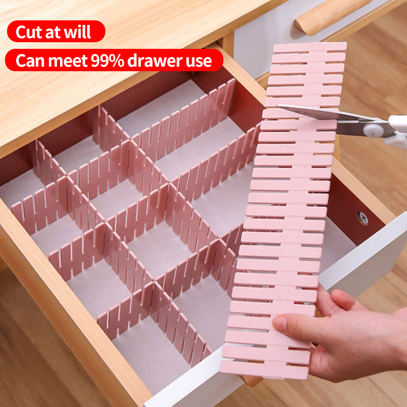 2/4Pcs DIY Adjustable Storage Partition Board Plastic Drawer Divider Free Combination Partition Board Space-saving Division Tool
