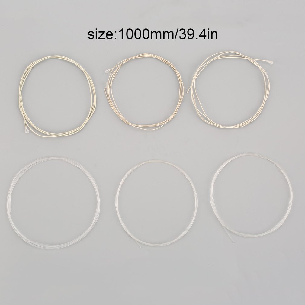 6Pcs Guitar Strings Nylon Silver Strings for Classical Guitar 1M 1-6 E B G D A E Guitarra Bass Accessories