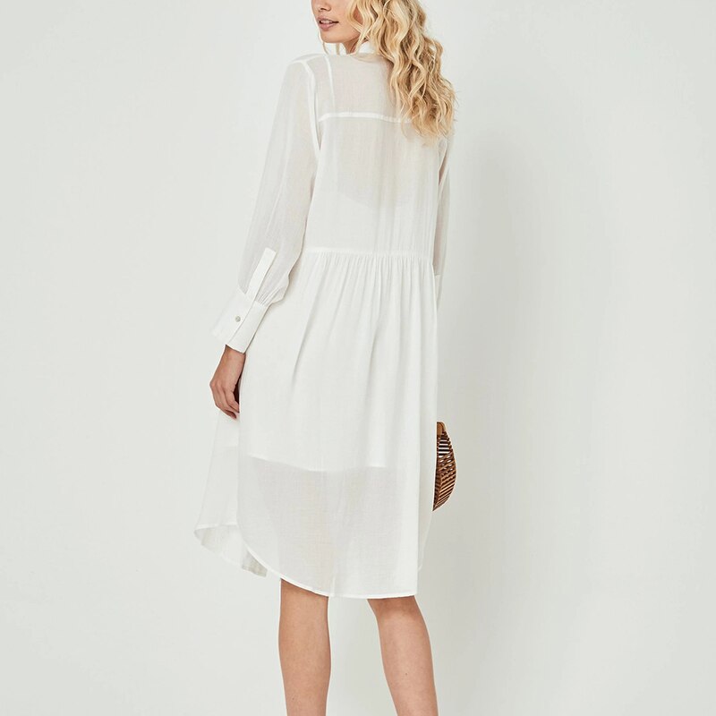 Katoenen cover-ups lange kaftan strandshirt tuniek badpak cover-ups witte jurk strandjas sarong badpak cover-up vestido