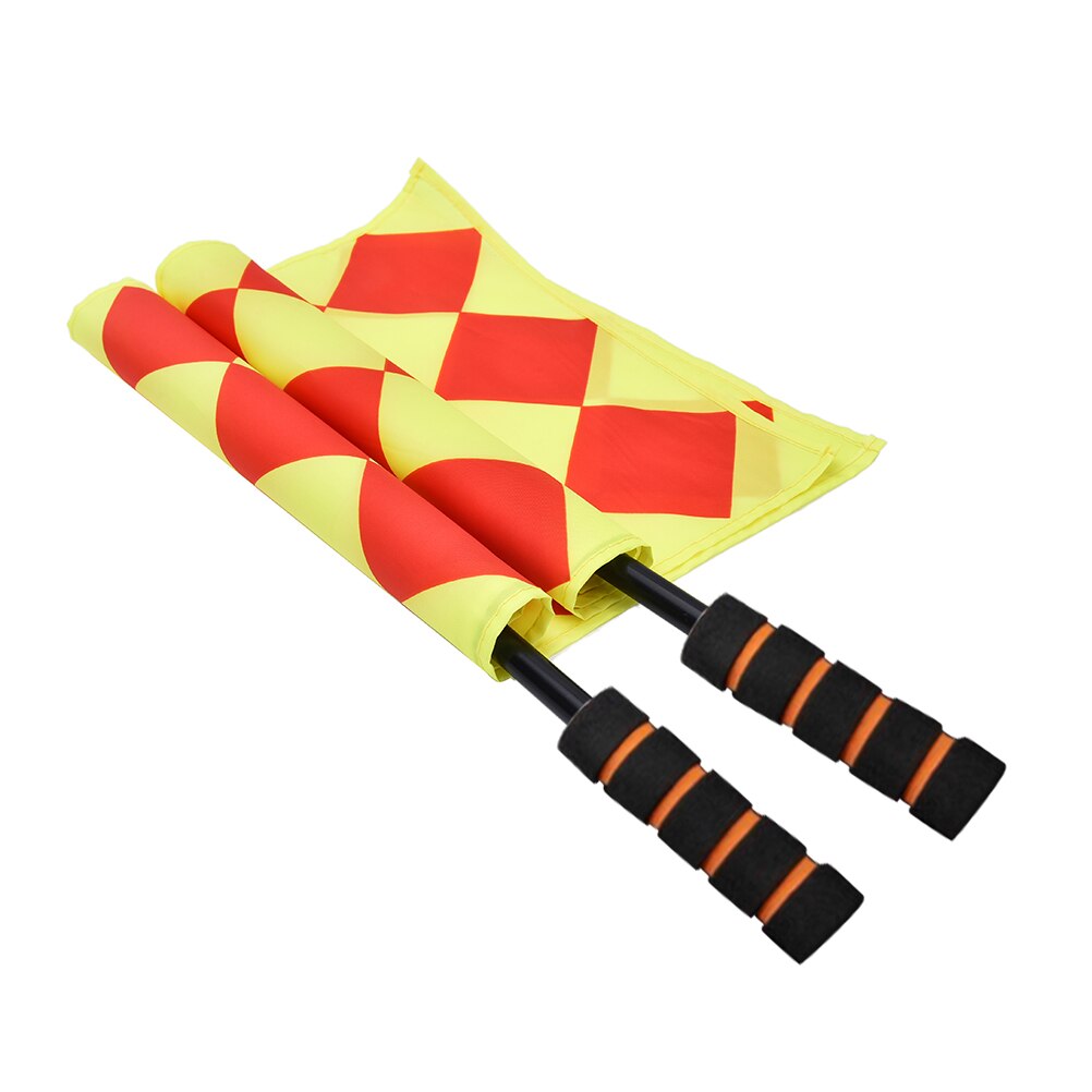 Soccer Referee Flag Fair Play Sports Match Football Linesman Flags Referee Equipment + Carry Bag
