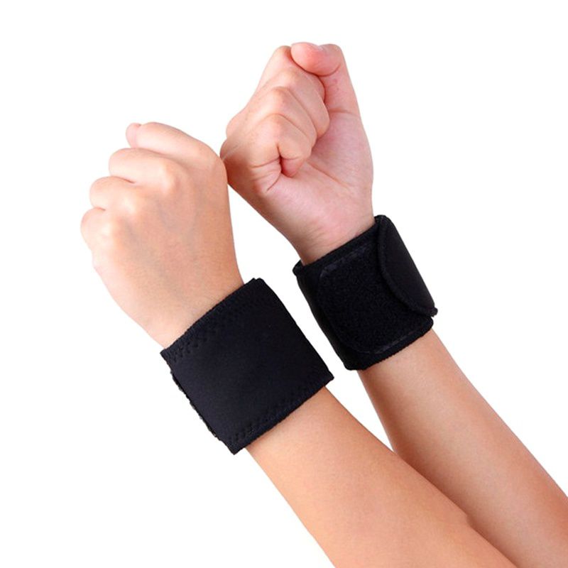 AOLIKES 1 Paar Verstelbare zelfverhitting Toermalijn Magneet Polssteun Bandjes Wraps Sport Polsbandje Warm Pols Band Voor Gym