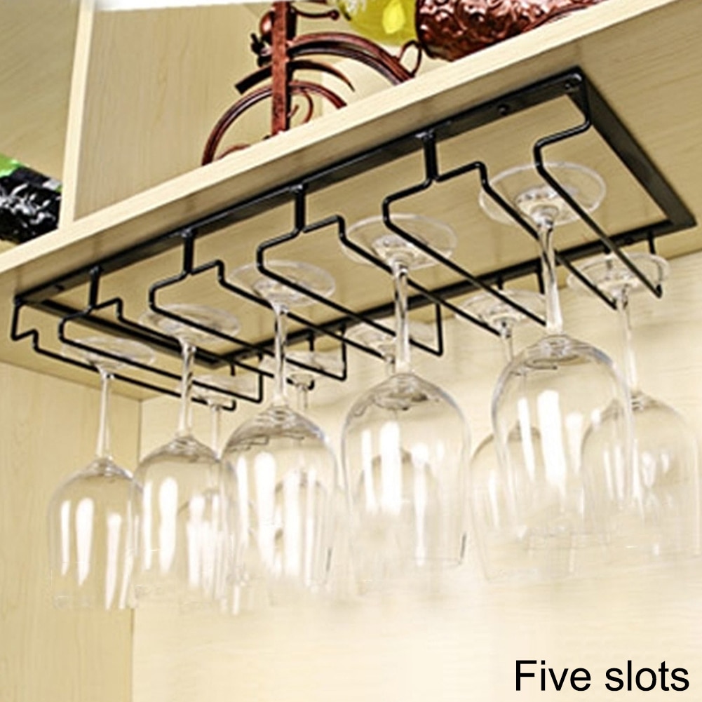 Vinstativ køkkenjern metalfabrik 3/4/5 rækker dampbøjle vinglasholder dekorativt dampstativ til kopopbevaring: 50 x 22.5cm
