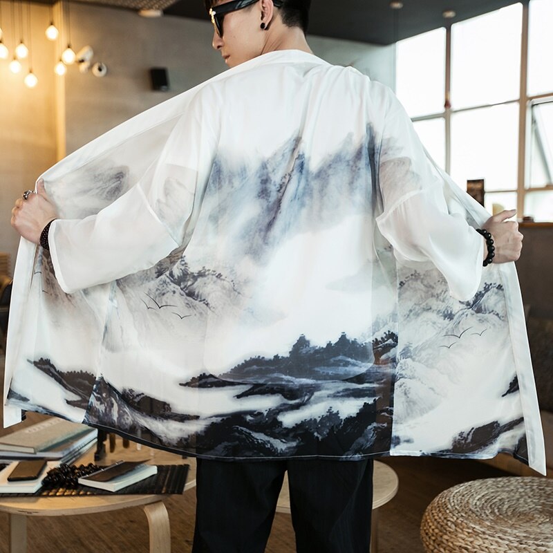 Traditional Chinese Clothing For Men Asian Clothes Kung Fu Shirt Oriental Robe Long Cardigan Chinese Traditional Costum 10610