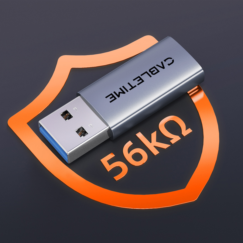 CABLETIME 10 Gb/s Adapter USB 3.2 Gen 2 typu A do typu C Konwerter ładowania i synchronizacji do telefonów komórkowych, laptopów i tabletów C516