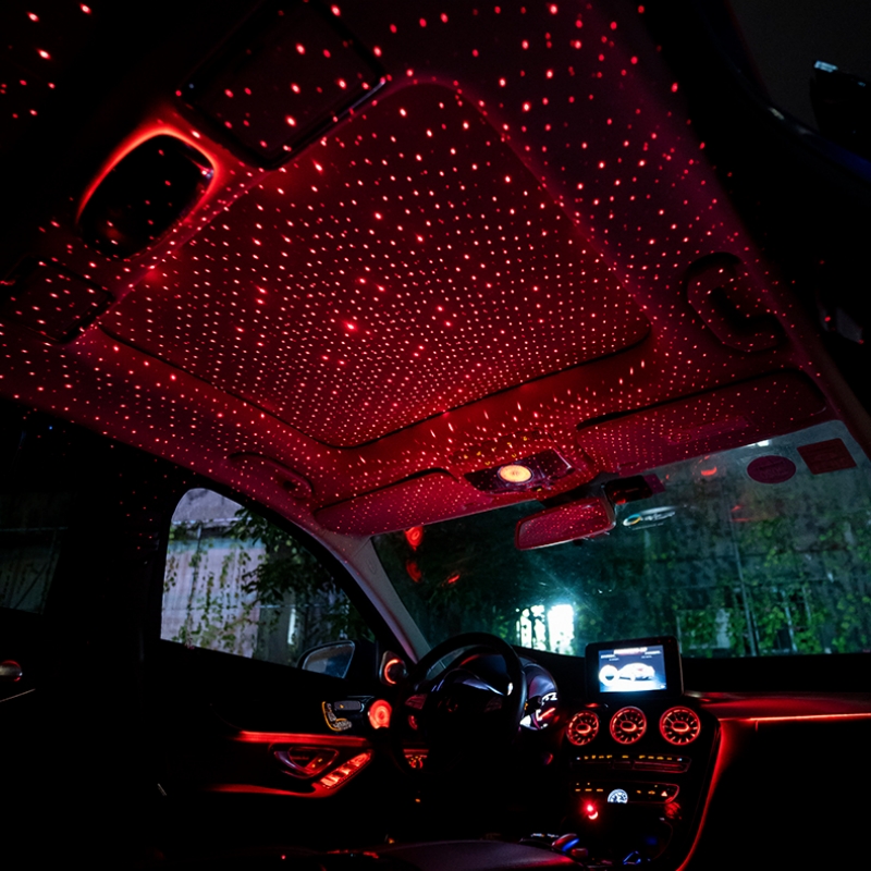 Romántico LED para techo de coche, proyector de luz nocturna de estrella, atmósfera, lámpara de galaxia, Lámpara decorativa USB, luz de decoración Interior de coche ajustable