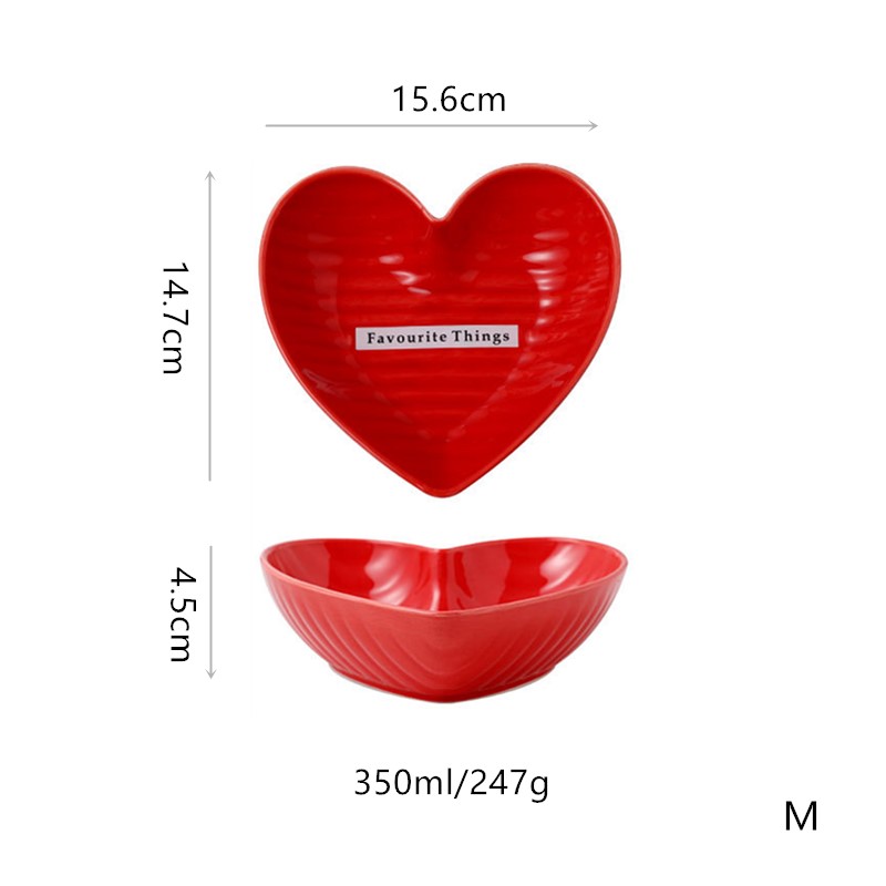 Jo life hjerteform skål valentinsdag romantisk keramisk dessert salat fad køkken ovn bordservice kage mad skål