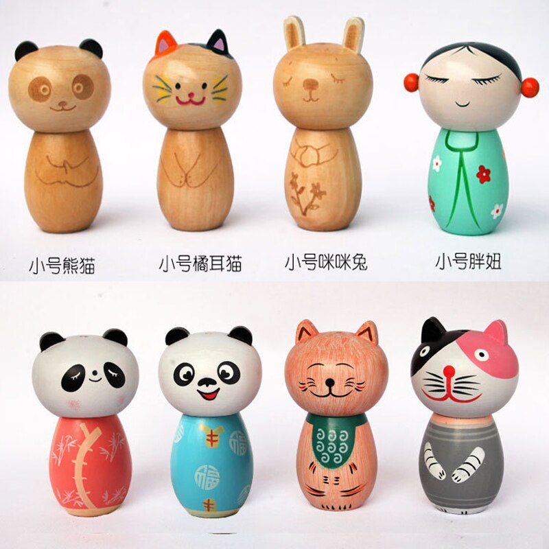 Leuke Panda Tandenstoker Houder Container Houten Art Ornamenten Handgemaakte Verf Tooth Pick Dispenser Thuis Restaurant Hotel Decoratie