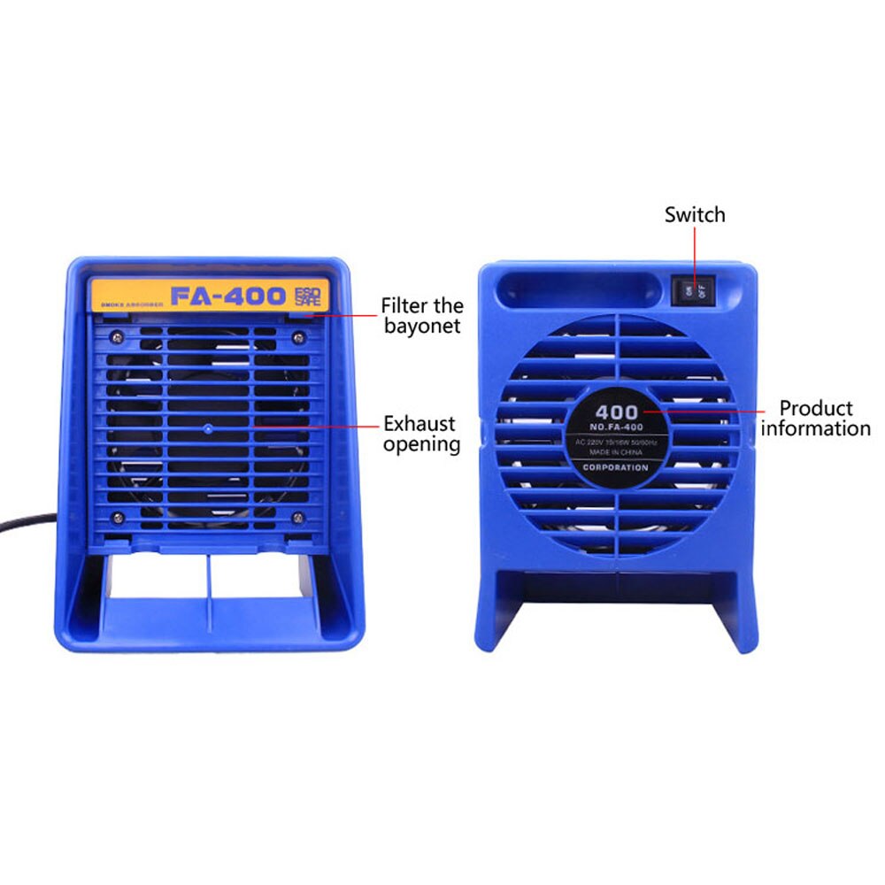 FA-400 lutownica pochłaniacz dymu urządzenie robić usuwania oparów lutowania dmuchawa powietrza ambona wentylator wyciągowy wentylator dym wchłonąć maszyna robić