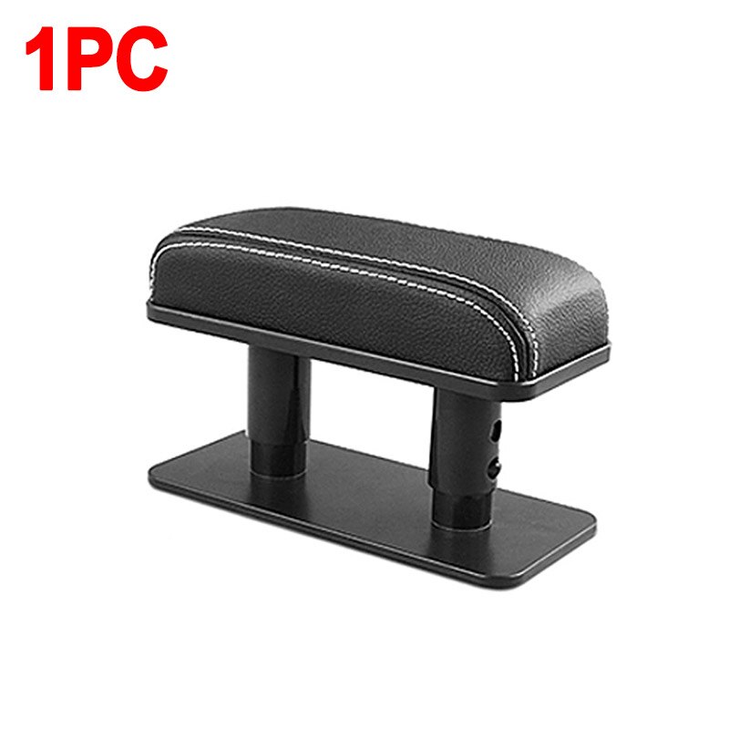 Cojín Universal para Reposabrazos de coche, almohadilla protectora para brazo, Codera de cuero Pu, posición de copiloto principal, antifatiga: 1pc White line