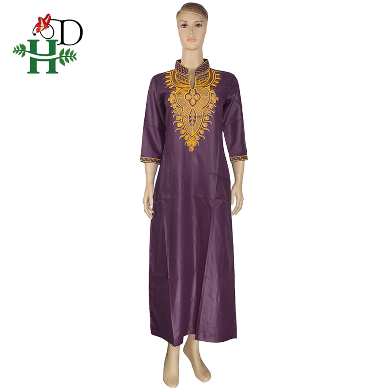 H & D Afrikanische Frauen Kleider Gold Stickerei max Kleid Südafrika Traditionellen Dashiki Kleidung Damen ankara Kleider Ropa Mujer: Purpurrot / L