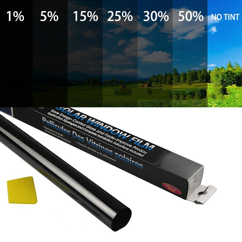 100Cm X 50Cm Zwart Autoruit Folies Tint Tinting Film Roll Auto Auto Thuis Vensterglas Zomer Solar uv Protector Sticker Films