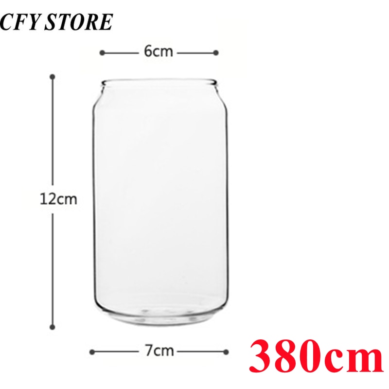 Taza de Coca Cola de vidrio de 380ml, taza familiar para café, refresco helado, cocina, zumo, leche, flores, vaso transparente, utensilio para beber agua