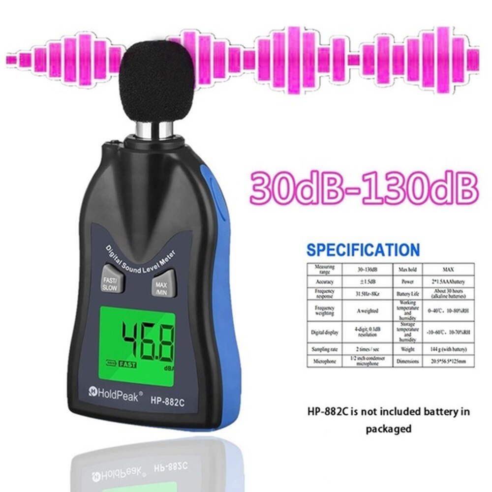 Hp -882c digital lydniveaumåler 30-130db støjniveaumåler støjmåleinstrumenttester decibel monitor