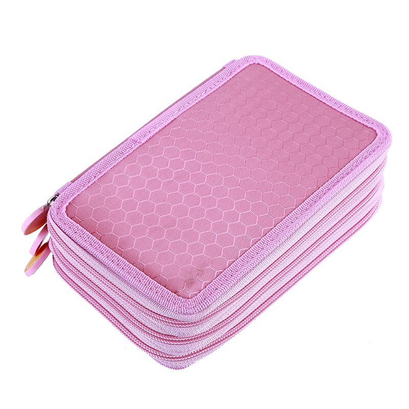 Stifteetui - 72 Löcher - 4 Ebenen - Polyester - Kunstbedarf: Rosa