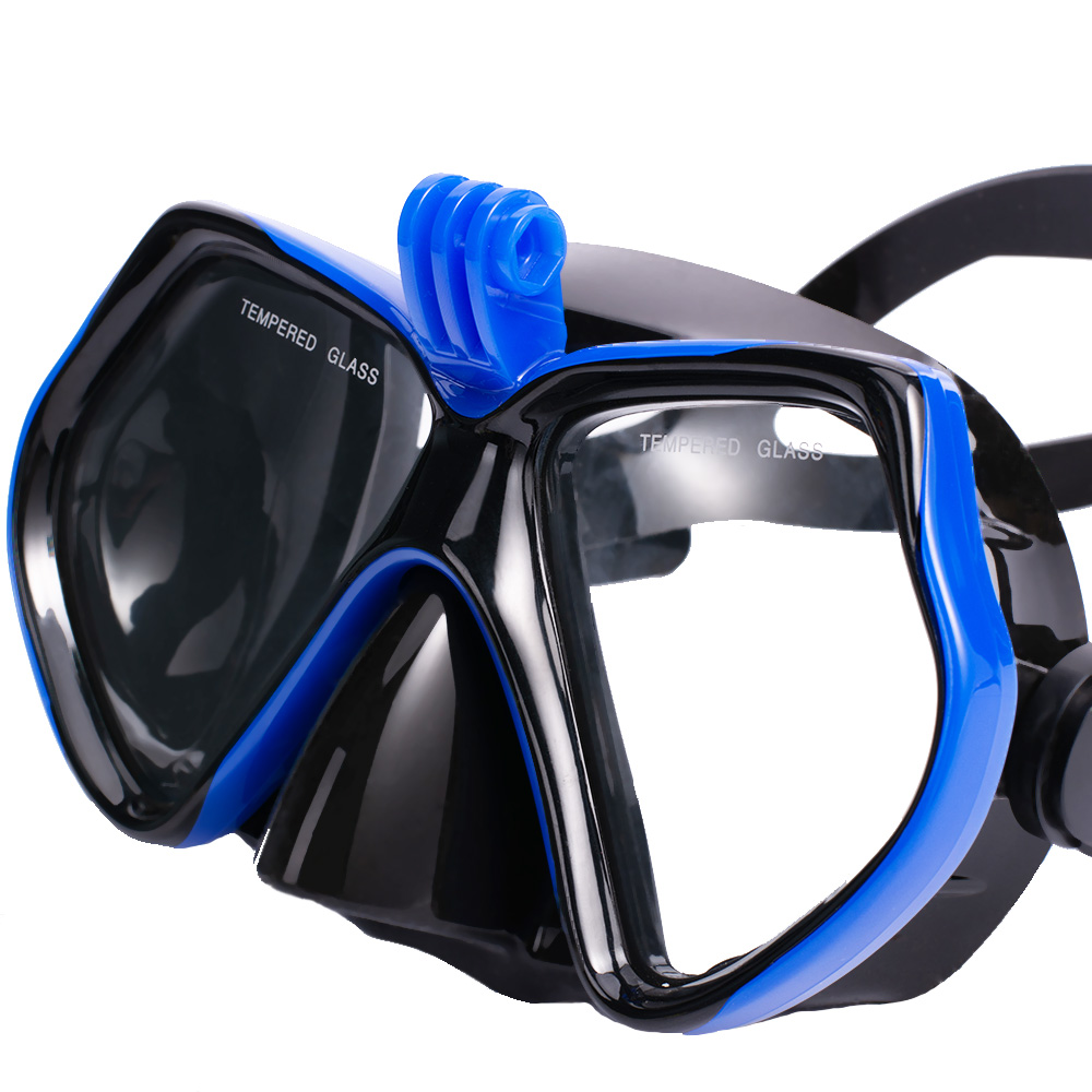 Máscara de buceo, gafas de natación para GoPro, cámara deportiva subacuática, vidrio templado, tubo de snorkel seco , adultos y jóvenes