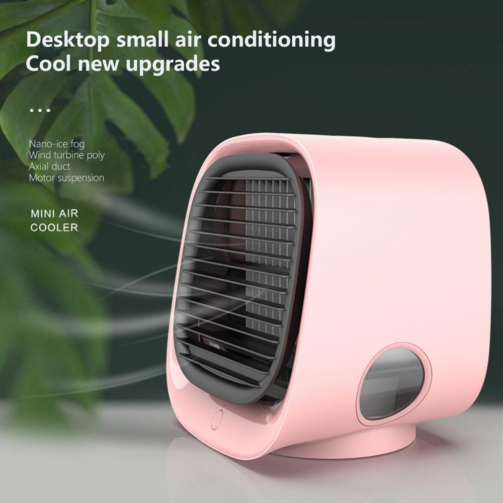 Mini Air Cooler Fan Desktop Air Conditioner with Night Light USB Water Cooling Fan Humidifier Purifier Multifunction Summer