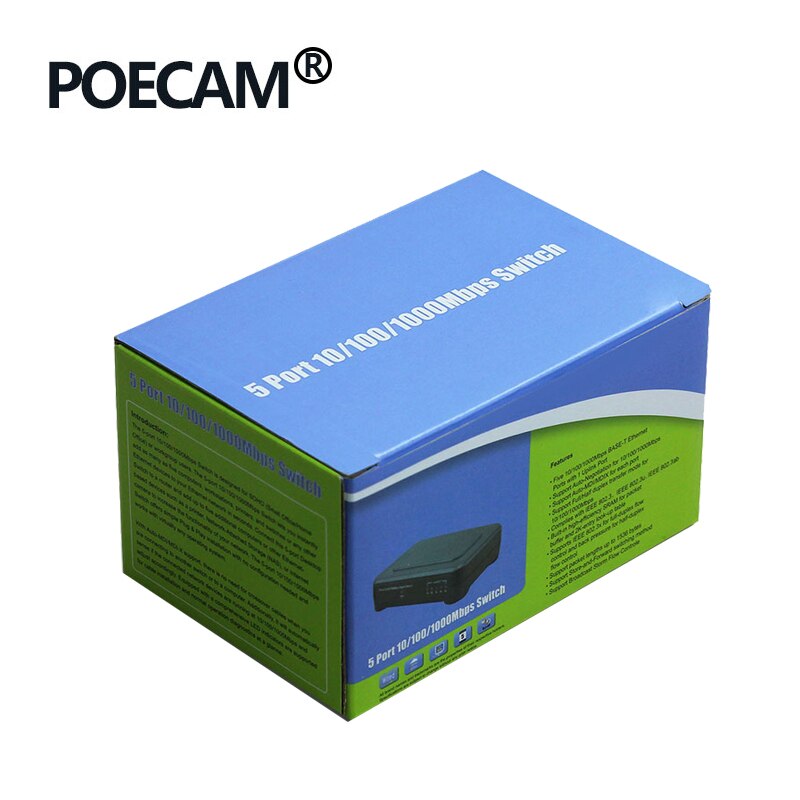 5 Port 1000Mbps Gigabit Switch network switches Optinal US EU plug plastic shell shenzhen factory porduction support OEM ODM