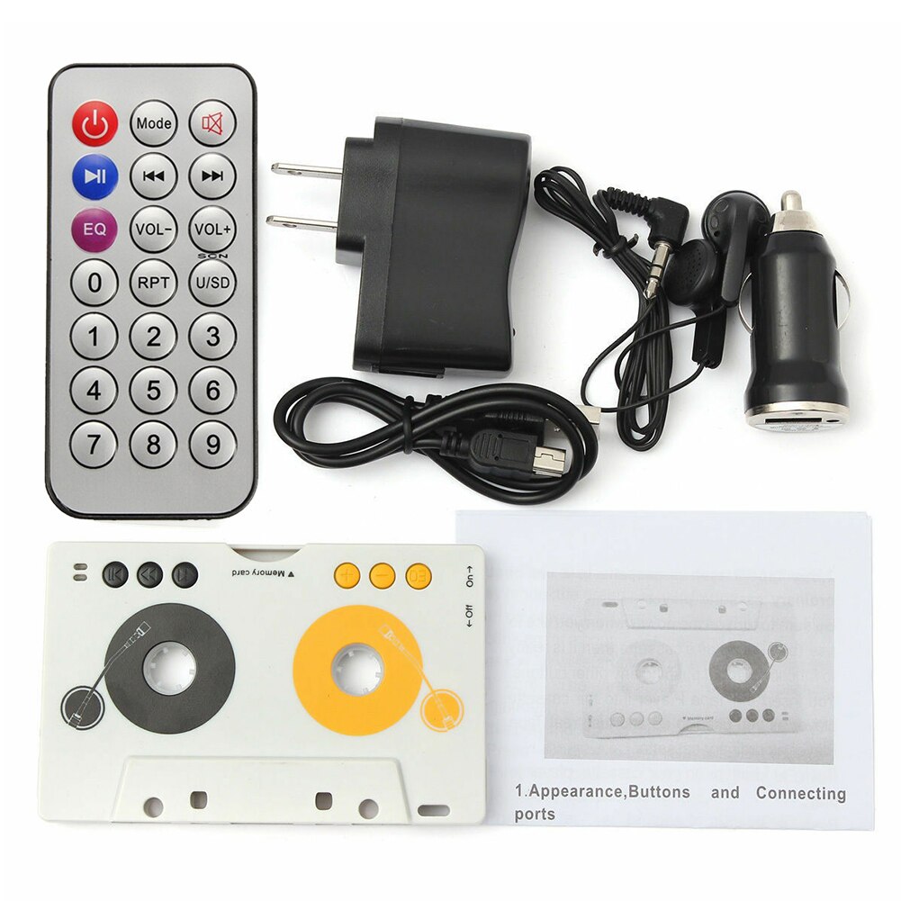 Télécommande Portable stéréo Vintage SD MMC adaptateur de bande MP3 Audio automatique lecteur de Cassette de voiture USB Kit de musique