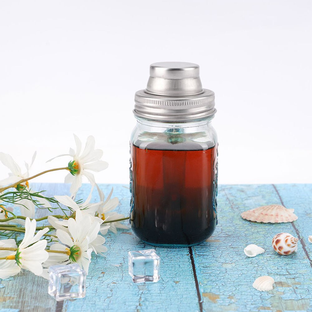 2pcs/set Mason Jar Shaker Lids Covers Regular Stainless steel Mason Jar With Shaker Kitchen Cocktail Jar Food Jars Covers