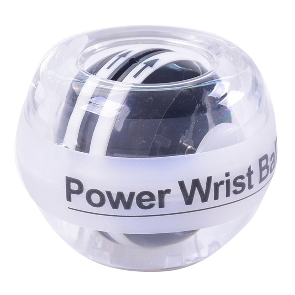 Self-Starting Muscle Relaxation Rotating Wrist Arm Training Exercise Fitness Equipment With LED Light Accessories Wrist Ball: White without light