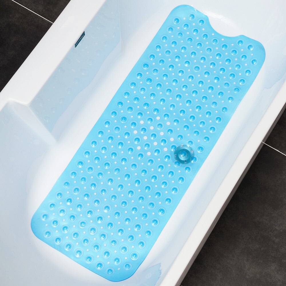 Pvc massage voetmat 40 x 101cm veiligheidsdouchematten grijs extra lang badmat douchemat antislip badkamer vloermat: Blauw