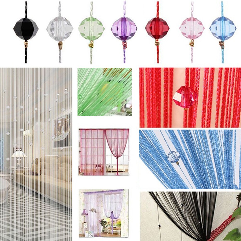 Cortina de borlas con cuentas de cristal, divisor de seda para ventana y puerta, Panel de cenefa, decoración para en casa