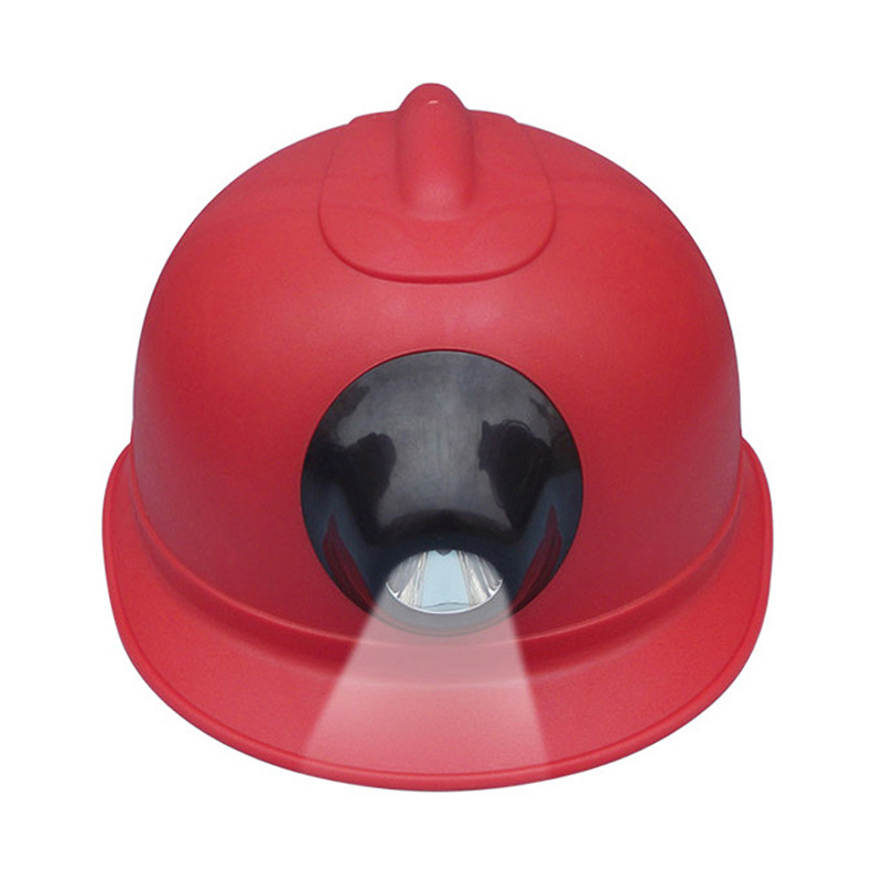 Sikkerhedshjelm med lampe minearbejdere arbejdshætte lampe opladning forlygter hård hat til byggearbejde beskyttende hjelme: Rød