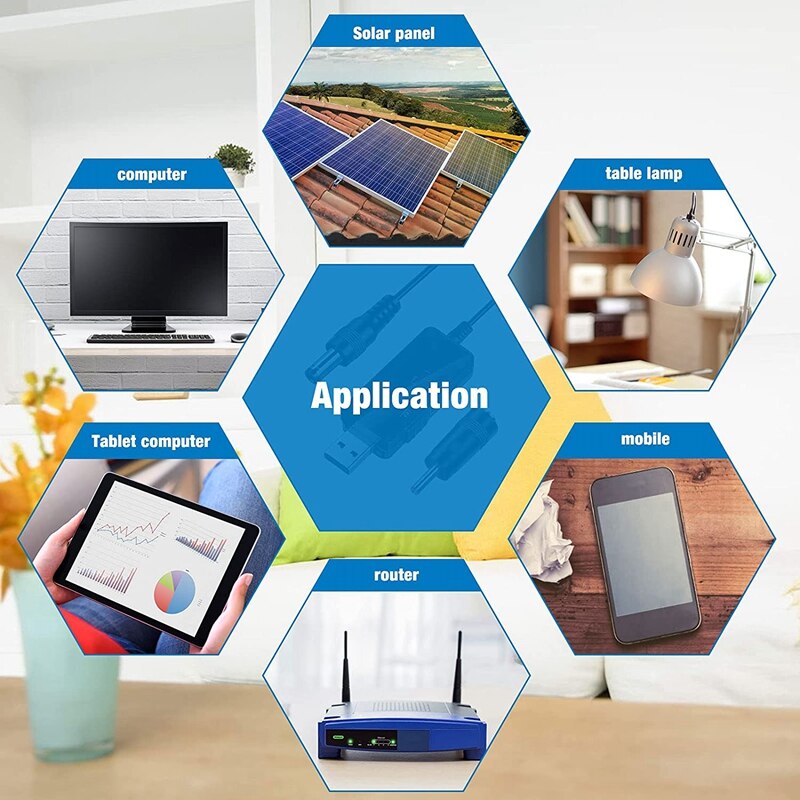 2 stück  dc 5v -zu-  dc 9v 12v usb-spannungsaufwärtswandlerkabel mit 1a -stufigem aufwärtstransformator-leistungsreglerkabel