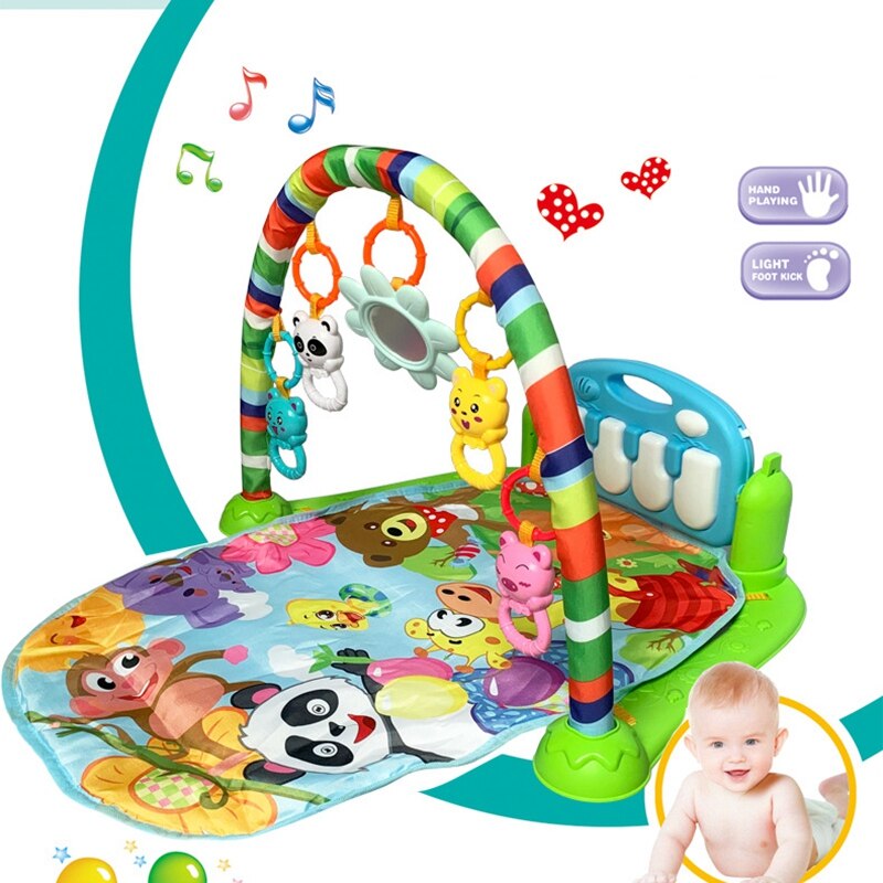 Baby spille musik måtte tæppe legetøj kid kravle spil med klaver keyboard spædbarn tæppe tidlig uddannelse rack legetøj