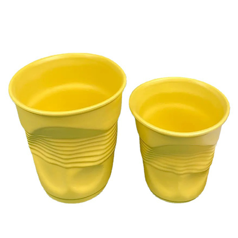 Tasse à café en céramique, tasse irrégulière en céramique, tasse de bureau à domicile, tasse à jus de lait de petit déjeuner, 2 pièces: YELLOW