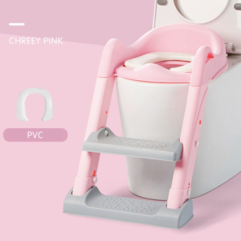 Komfort bekvemmelighed baby barn potte toilet træner sæde trin skammel stige justerbar træningsstol echelle pot siege toilette: Kirsebærrosa