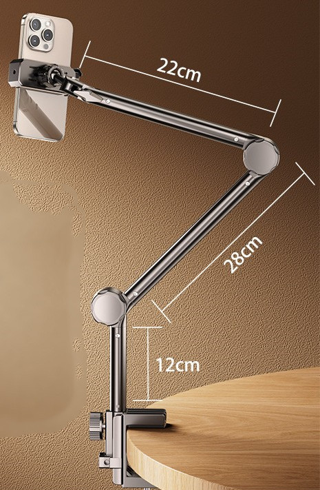 Brazo Flexible plegable para teléfono móvil, soporte para cama, soporte de mesa para teléfono móvil para grabación de vídeo, Galaxy Tab, soporte para brazo para tableta: Beige