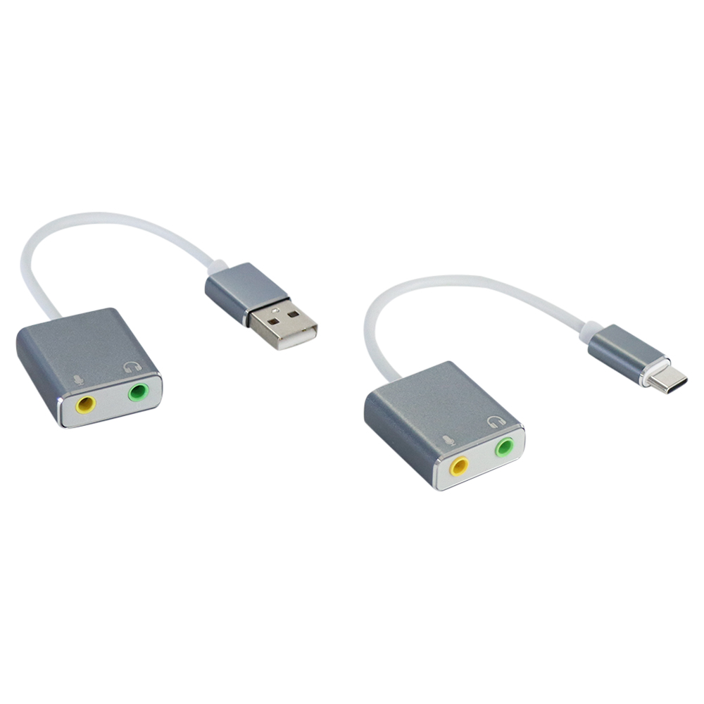 USB Type-C 7.1 External Sound Card Adapter Audio Card USB-C to Jack 3.5mm Earphone Micphone for Laptop Macbook Pro