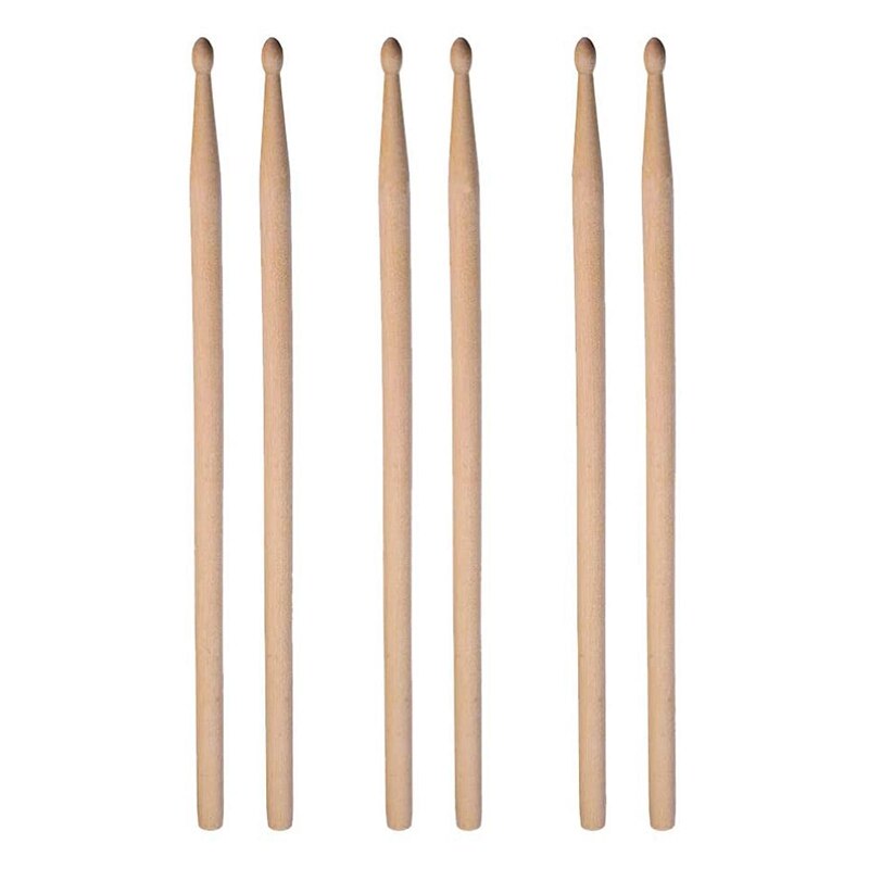 3 paar drumstokken esdoorn drumstokken houten drumstokken 5a maten met draagtas voor het oefenen van de drum