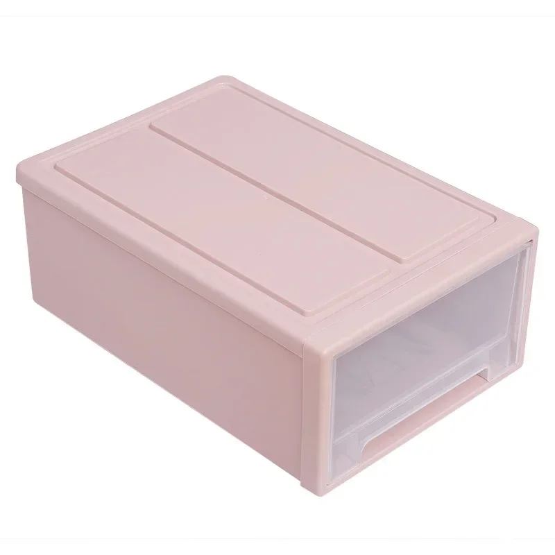 Große Kapazität Schublade Kleidung Lagerung Kasten Kunststoff Stapelbar Organizer transparent Schrank Decke Boxen Schrank Schrank Organizer: L / Grün