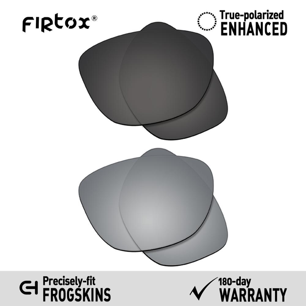 Firtox true  uv400 polariserade linser ersättning för-oakley frogskins  oo9013 solglasögon (endast kompatibel lins) - flera färger: Svart-titan
