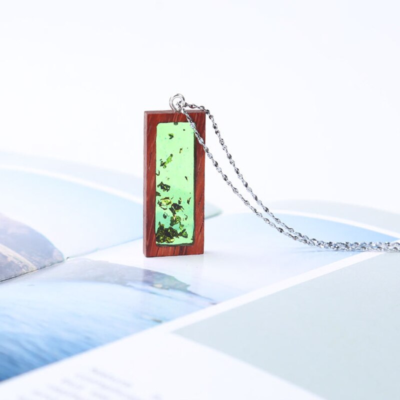 1pc Red Solid Wood Frame UV Resin Mold DIY Epoxy Resin Mold Rectangular Round Jewelry Pendant Accessories Necklace