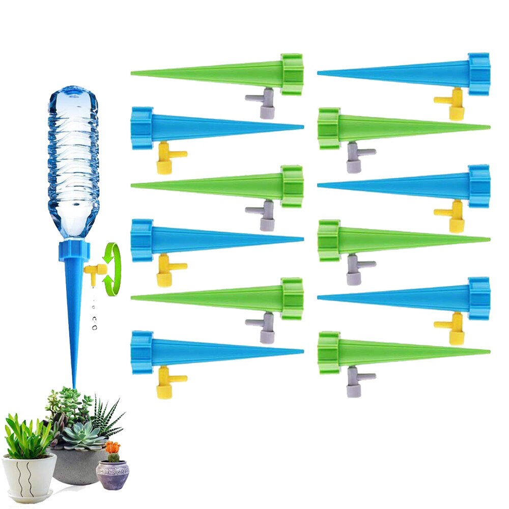12Pcs/lot Automatic Drip Irrigation Tool Useful Self-Watering Device Adjustable Water Speeds for Flower Plant Garden Supplies