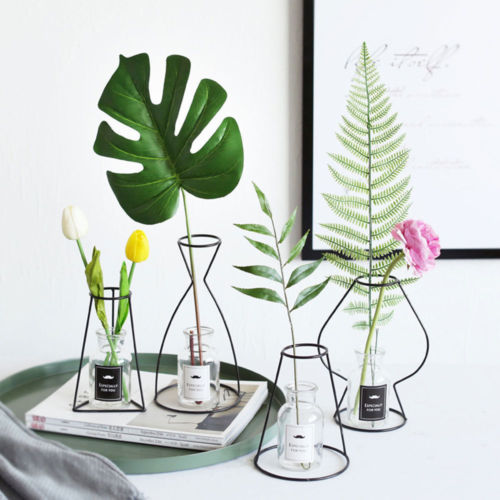Limiet 500 1Pcs Creatieve Ijzer Lijn Bloem Plant Vaas Pot Dest Bloem Planten Standhouder Terrarium Container Plantenbakken Manden