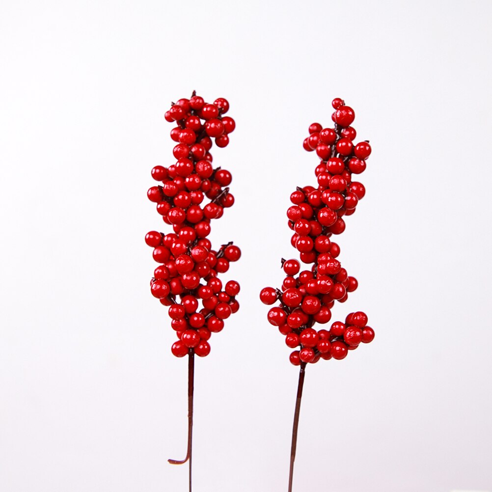 6pcs Chrismas Tree Red Berries Chic Practical Xmas Berries Decoration Artificial Berries for Xmas Tree Shop Party A50