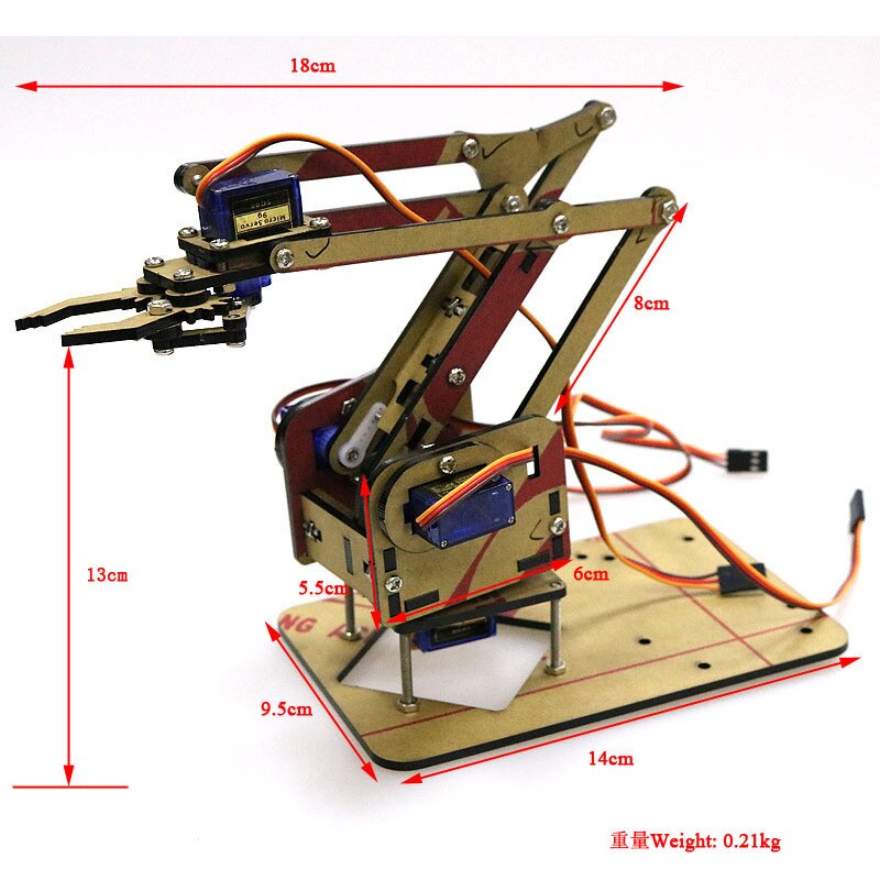 4 Dof Unassembly Acryl Mechanische Arm Robot Manipulator Klauw Voor Arduino Maker Leren Diy Kit Robot