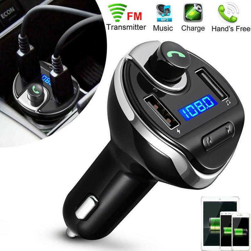 1*Wireless Auto Car Bluetooth FM Transmitter MP3 Radio-Adapter Fast USB Charger