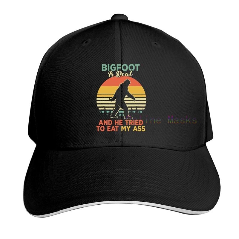 Bigfoot is Real and He Tried to Eat My Ass Baseball Cap Unisex Vintage Trucker Hat Adjustable Cowboy Hats for Mens Womens