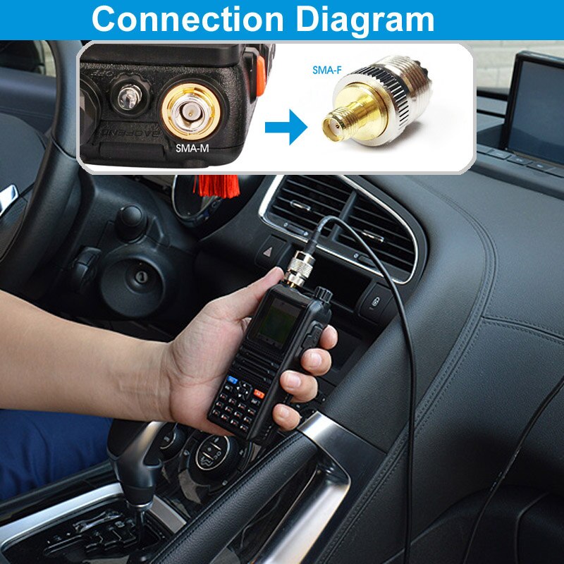 Base de montage magnétique et connecteur BNC pour talkie-walkie, Radio de voiture, antenne double bande VHF UHF PL259, câble Coaxial de 5M